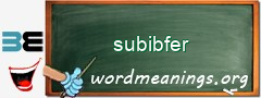 WordMeaning blackboard for subibfer